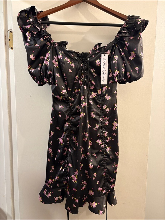 For Love And Lemons Dresses & Skirts - For Love & Lemons Black Floral Mini Dress
